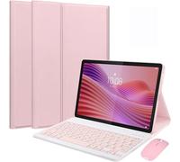 EHLCYS Custodia Con Tastiera Per Lenovo Tab 10.1 Pollici 2025 Release (TB-311FU/TB-311XU), Tastiera Wireless Bluetooth Magnetica Staccabile, Custodia Ultrasottile Multi-Angolo Con Mouse,Rosa