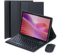EHLCYS Custodia con Tastiera per Lenovo Tab 10.1 Pollici 2025 (TB-311FU/TB-311XU), QWERTY Tastiera Bluetooth Staccabile, Custodia A Libro Ultrasottile Multi-Angolo Con Mouse,Nero