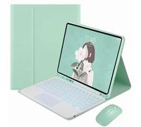 EHLCYS Custodia Con Tastiera Per Samsung Galaxy Tab A7 Modello 2020 Da 10,4 Pollici (SM-T500/T505/T507), Tastiera Rimovibile Con Touchpad Retroilluminato A 7 Colori Con Supporto Per Penna S,Mint green