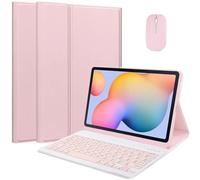 EHLCYS Custodia con Tastiera per Xiaomi Redmi 10,6 Pollici Versione 2022 Tablet, Tastiera Bluetooth Wireless Rimovibile Magnetica, Cover Posteriore in TPU Ultrasottile E Leggera con Mouse,Rosa