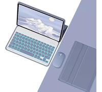 EHLCYS Custodia con Tastiera per Xiaomi Redmi Pad PRO 12,1 Pollici del 2024, Tastiera Bluetooth Wireless Rimovibile Retroilluminata A 7 Colori, Custodia Magnetica Ultrasottile con Mouse,Viola