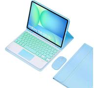 EHLCYS Custodia con Tastiera Touchpad per Samsung Galaxy Tab S10 Fe+ Plus 13,1 Pollici 2025 Modello (SM-X620/X626), Tastiera Staccabile con Retroilluminazione 7 Colori, Portapenne e Mouse,Blu