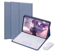 EHLCYS Custodia con Tastiera Touchpad per Xiaomi Redmi Pad SE 11 Pollici 2023, Tastiera Bluetooth Rimovibile Retroilluminata A 7 Colori, Cover Posteriore in TPU Ultrasottile con Mouse,Viola