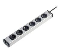 Ehmann 0600x00062031 multipresa senza interruttore 6 scomparti alluminio schuko