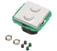 EHMANN 4295 x 0700 T42.07 - Doppio dimmer da incasso con copertura 55 x 55, taglio di fase, 230 V, 50 Hz, potenza: LED 2 x 5-40 W, 2 x 15-110 W/VA
