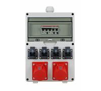 EHMANN Distributore da parete professionale, ingresso cavo M32, con interruttori automatici, Made in Germany, 6 uscite (2 x CEE 16 A / 4 x 230 V~), K2, BGI-GUV-I608