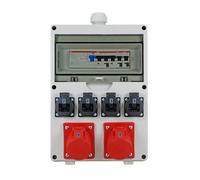 EHMANN Distributore da parete professionale, ingresso M32 per cavo, con FI e interruttori automatici, Made in Germany, 6 uscite (2 x CEE 16 A / 4 x 230 V~), K2, BGI-GUV-I608