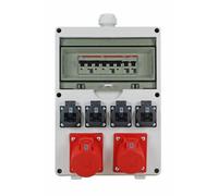 EHMANN Distributore da parete professionale, ingresso M32 per cavo, con interruttori automatici, Made in Germany, 6 uscite (1 x CEE 32 A / 1 x CEE 16 A / 4 x 230 V~), K2, BGI-GUV-I608