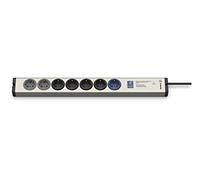 EHMANN Master/Slave PRO 0615x00078001 Ciabatta elettrica in alluminio, 5+2 prese (1 master, 4 slave, 2 permanenti), soglia di commutazione regolabile 7-100 Watt, protezione da sovratensione, cavo di