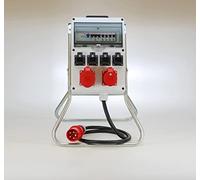 Ehmann PROFI - Splitter con telaio e interruttore RCD, Made in Germany, 6 uscite (1 x CEE 32A / 1 x CEE 16A / 4 x 230V~), cavo 2 m H07RN-F 5G 6,0mm², IP54, K2, BGI -GUV-I608