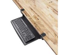 EHO Prime - Vassoio per tastiera retrattile regolabile con morsetto, vassoio ergonomico per tastiera, facile da installare senza attrezzi, superficie piccola 50,8 x 29,2 cm