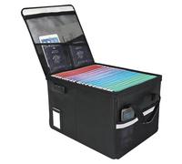 Ehoehu Scatola organizer per documenti a prova di fuoco, con serratura, portatile, per lettere e cartelle legali, 40,9 x 32,8 x 27,9 cm, colore: nero