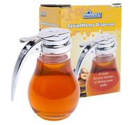 EHOMEA2Z Dispenser di sciroppi Vaso di Miele Vaso di Vetro qualità Commerciale con Scatola di aggiornamento Superiore in Metallo Regalo per la Mamma