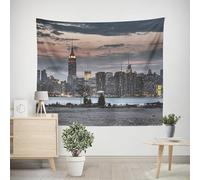EHOMERY Arazzo in Cotone Tappeto da Parete Giapponese Città Arazzo da Muro Natura Tappeto Muro 3D Soggiorno Camera da Letto Decorazione Appesa alla Parete 150X130Cm