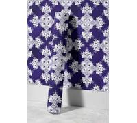 EHOMERY Carta da Parati Adesiva 3D Autoadesiva Giapponese Retrò Europeo Mandala Blu Scuro Kit Con Colla Per Pareti Cucina Carta “Stacca Attacca” Il Restyling Dei Mobili 45x200cm