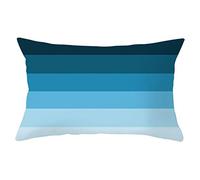 EHOMERY Copricuscini Divano Elasticizzato Fantasia Fodera per Cuscino Seta Strisce Sfumate Lino Copricuscini Federe X Cucina Fodere Cuscinoni Decorazione del Soggiorno Blu 30X20 Inches