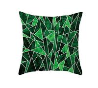 EHOMERY Copricuscini per Sedie Fodera Cuscino da Giardino Geometria Irregolare Lino Copricuscini Federe Esterno Federa Ufficio Decorazione del Divano Soggiorno Verde 18X18 Inches