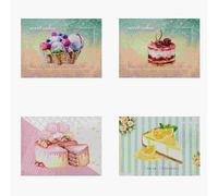 EHOMERY Lino Sottopiatti Festa Tovagliette Americane Set di 4, Natale Colazione Lavabili Antisdrucciolo Resistente Calore Ad Asciugatura Rapida per Tavola Quotidiana, 32x42cm