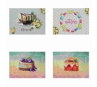 EHOMERY Lino Tovaglietta Colazione Personalizzata con Foto Tovagliette Americane Lavabili Set di 4, Natalizia Tovaglia Rettangolare Impermeabile Tavola Ristorante, 21x32cm