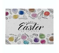 EHOMERY Lino Tovaglietta Lavabile Tovagliette Vintage Pasqua Set di 1, Colazione Personalizzata Cucina Antisdrucciolo Resistente Calore Ad Asciugatura Rapida Tavola Quotidiana, 21x32cm