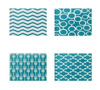 EHOMERY Lino Tovaglietta Natalizia Sottopiatti Sottobicchieri Arte Geometrica Set di 4, Decorati Tovaglia Piatto Design Scandinavo per L'Allestimento della Tavola Fattoria, 32x42cm