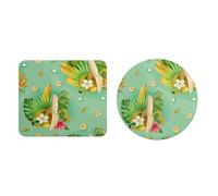 EHOMERY Tappetino Mouse Gaming XXL Mouse Pad Legami Banana Tappetino Mouse Inter Mouse Pad Legami per Decorare La Scrivania - 2 Pack [20x24 cm And Dia 20 cm]