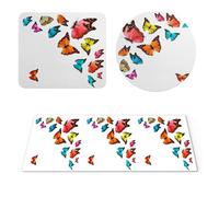 EHOMERY Tappetino Mouse Mouse Pad xxl One Piece Farfalla Tappetino Mouse Scrivania Mouse Pad Fellowes Per Decorare La Scrivania - 3 Pack [30x80 cm, 20x24 cm And Dia 20 cm]