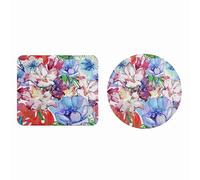 EHOMERY Tappetino Mouse S Mouse Pad Benq Fiore Tappetino Mouse Macbook Mouse Pad Inter Per Decorare La Scrivania - 2 Pack [20x24 cm And Dia 20 cm]