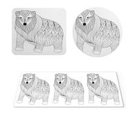EHOMERY Tappetino Mouse Simpatico Desk Mat Anime Orso Scarabocchio Tappetino Mouse Economico Mouse Pad Fellowes - 3 Pack [30x80 cm, 20x24 cm And Dia 20 cm]