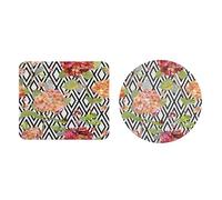 EHOMERY Tappetino Per Il Mouse Legami Mouse Pad Anime Girl Fiore Tappetino x Mouse E Tastiera Desk Mat Gaming Per Decorare La Scrivania - 2 Pack [20x24 cm And Dia 20 cm]