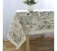 EHOMERY Tovaglia Cotone Rettangolare Natale Tovaglie per Tavoli Rettangolari Parole Inglesi Antimacchia Quadrata Cucina Copritavolo Panno Cotone Lino Grigio Nero Protezione 140X180Cm