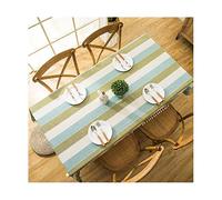 EHOMERY Tovaglia Rettangolare Barca Copri Tavolo Lavoro Strisce Stoffa Elegante Tovaglie Antimacchia Grandi Biancheria Blu Verde Decorazione per Protezione Cucina 120X180Cm