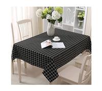 EHOMERY Tovaglia Tavolo Elegante Tovaglie da Tavolo Reticolo Tovaglia Cotone Italiana Adesivi Copri Tavolo Cotone Lino Nero Decorazione per La Protezione del Tavolo da Cucina 140X140Cm