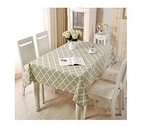 EHOMERY Tovaglia Tavolo Esterno Tovaglie Piccole Cotone Reticolo da Cucina Antimacchia Cotone Lino Verde Chiaro Decorazione per La Protezione del 140X250Cm