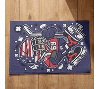 EHOMERY Zerbino Interno Sottile Tappeto Bagno Grande Hockey su Ghiaccio Anime Zerbino Anime Tappeto Bagno Assorbente 40x60cm, Zerbino Decorativo in Cotone Felpato Antiscivolo
