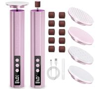 Ehomfory 2-in-1 Pedicure Elettrico senza Fili, Set per Pedicure a 9 Velocità Regolabili con Display a LED, Lima Elettronica per la Cura Dei Piedi, Set per Manicure Elettrica per Donne