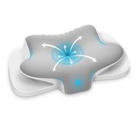 Ehomfory Cuscino Cervicale, 2 in 1 Ergonomico Cuscino in Memory Foam per Dormire, Cuscino per Supporto Cervicale con Federa Sfoderabile e Lavabile, 65x37x10/12cm, Argento