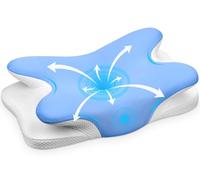 Ehomfory Cuscino Cervicale Memory Foam per Dormire, 2 in 1 Cuscino Ergonomico di Supporto al Collo per Migliorare la Qualità del Sonno