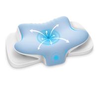 Ehomfory Cuscino Cervicale per Dormire, 2 in 1 Cuscini Laterali in Schiuma di Memoria per il Sonno Cuscino Ergonomico di Supporto al Collo per Migliorare la Qualità del Sonno, 65x37x10/12cm, Blu