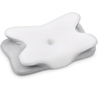 Ehomfory Cuscino Cervicale per Dormire, 2 in 1 Cuscino Ergonomico in Memory Foam, Cuscino per Supporto Cervicale con Federa Sfoderabile e Lavabile, 62x41x9/12 cm (Bianco)
