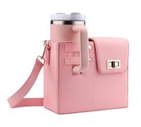 EHOTER Borsa a tracolla per bottiglia d'acqua Stanley, borsa portabottiglie d'acqua 2024, borsa a tracolla portatile, con tracolla regolabile (rosa)