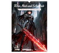 Ehre, Mut und Schönheit (Wandkalender 2026 DIN A3 hoch), CALVENDO Monatskalender: Rüstungen, Stolz und Stärke - Manga-inspirierte Heldinnen