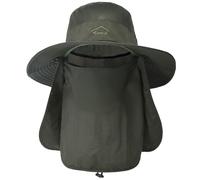 ehsbuy Cappelli da Pesca per Uomo e Donna con Copertura per Il Viso Cappello da Sole a Tesa Larga da Spiaggia Mesh Safari Caccia Giardinaggio Cappello da Secchio Packable