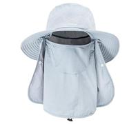 ehsbuy Cappelli da Pesca per Uomo e Donna con Copertura per Il Viso Cappello da Sole a Tesa Larga da Spiaggia Mesh Safari Caccia Giardinaggio Cappello da Secchio Packable