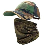 ehsbuy Cappellino Militare Camo Cappello Softair Baseball Scaldacollo Berretto Visiera Mimetica Esercito Bandiera Tattico per Caccia Paintball Tiro (Camouflage Americano)