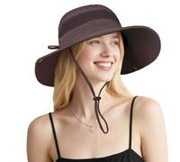 ehsbuy Cappello Donna Estivo Impermeabile Tesa Larga Traspirante Mesh Safari Boonie Cappello Pescatore Uomo con Cinghia Regolabile per Trekking Esploratore Outdoor