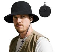 ehsbuy Cappello Pescatore Uomo Donna Safari Impermeabile Cowboy Stile Cappello da Sole Pieghevole Boonie Bucket Hat con Cinghia Regolabile per Trekking Estivo