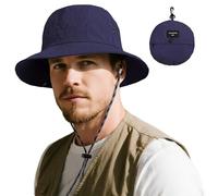 ehsbuy Cappello Pescatore Uomo Donna Safari Impermeabile Cowboy Stile Cappello da Sole Pieghevole Boonie Bucket Hat con Cinghia Regolabile per Trekking Estivo