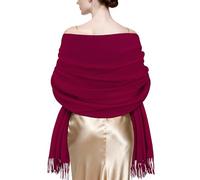 ehsbuy Regali di compleanno da donna pashmina scialli e involucri da donna grande sciarpa in morbido cashmere invernale per matrimonio damigella d'onore regalo abito da sera, Borgogna, Taglia unica