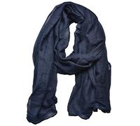 ehsbuy - Sciarpe in cotone, sciarpe da donna, alla moda, morbide e leggere, scialle avvolgenti, tinta unita, per collo, blu Marino, Taglia unica